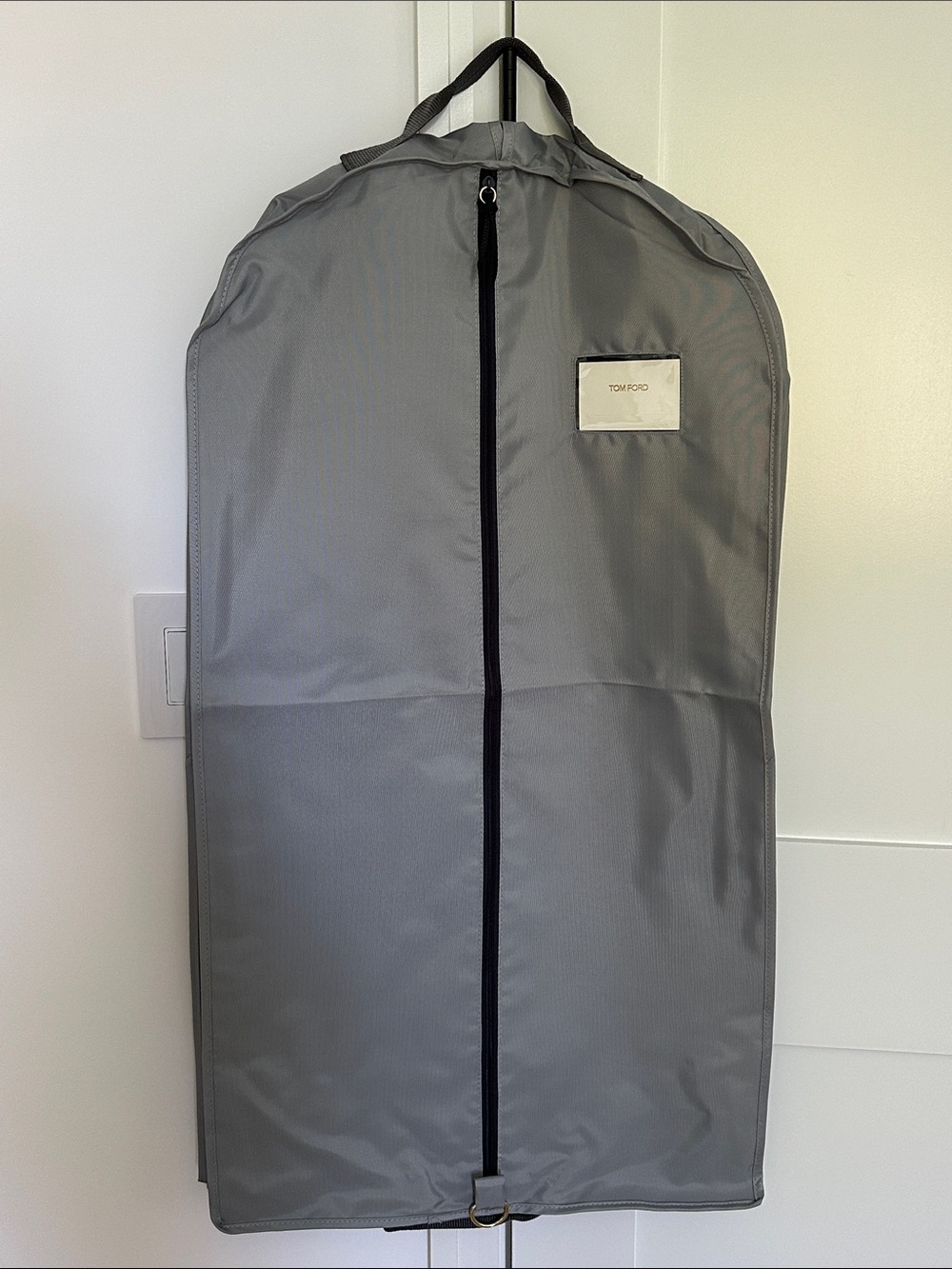 Tom Ford Logo Garment Bag with Handles Gray 35”x 19.5” x 3.25”